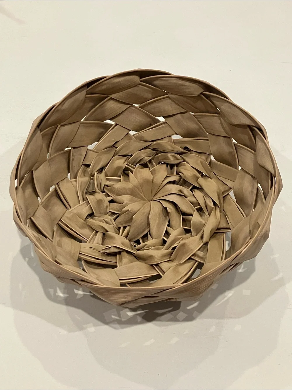 Handwoven Palm Leaf Round Basket